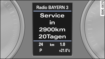 Kombiinstrument-Display: Service-Intervall-Anzeige